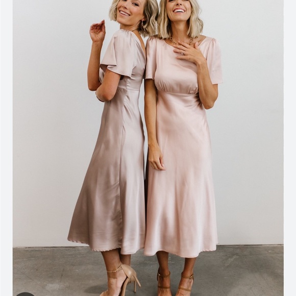 NWOT Baltic Born Dreya Satin Orchid Midi Dress - Picture 2 of 5